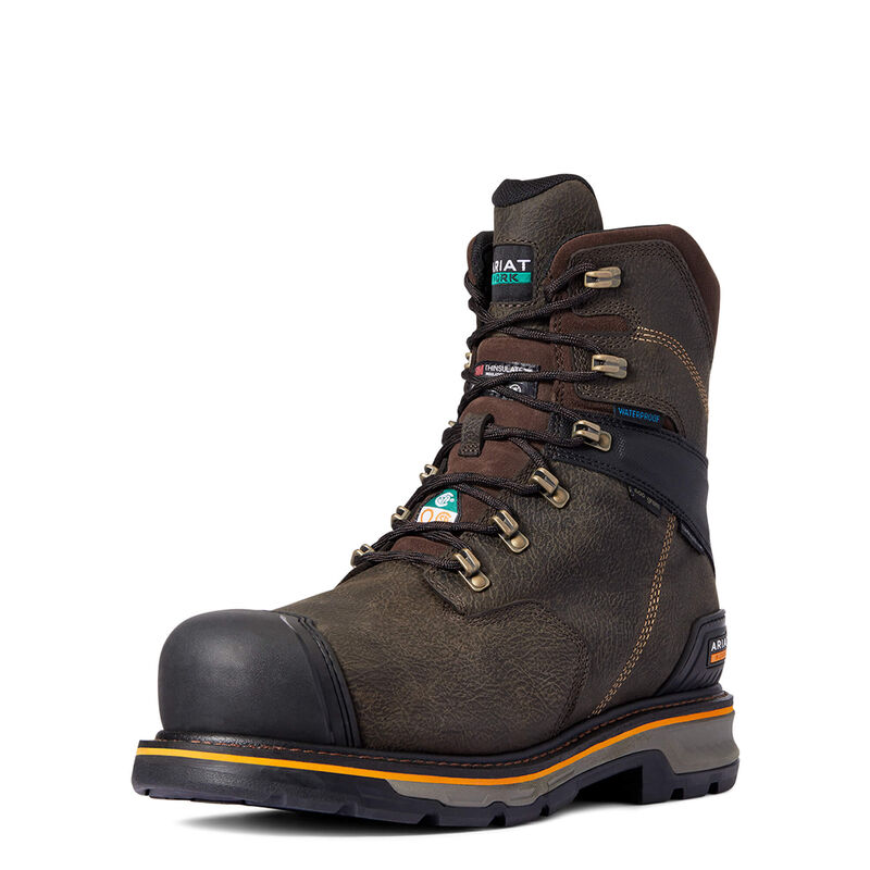 Ariat Arbeitsschuhe Herren - Stump Jumper 8 Csa Glacier Grip Waterproof 600g DunkelBraun ( JOCMQ-519